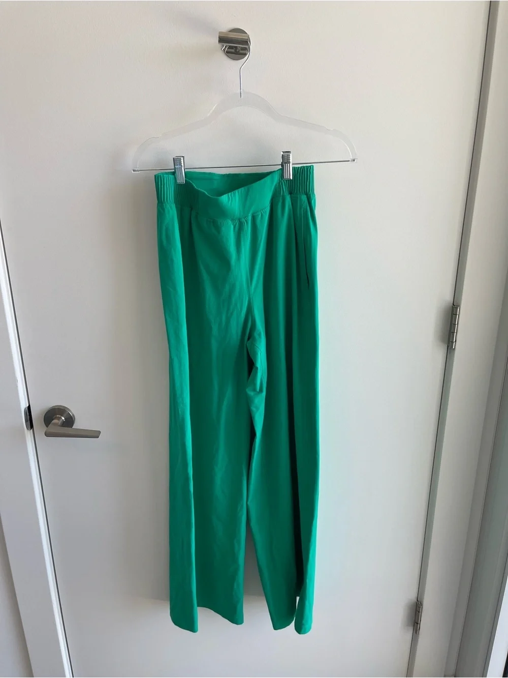 Lululemon Wide Leg Stretch Woven Green Pants High Rise